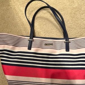 Striped Kate Spade canvas tote